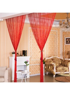 ماركة غير محددة ستارة للباب بتصميم خيوط منفصلة لامعة أحمر 100x200Ø³Ù†ØªÙŠÙ…ØªØ±  - Image 2