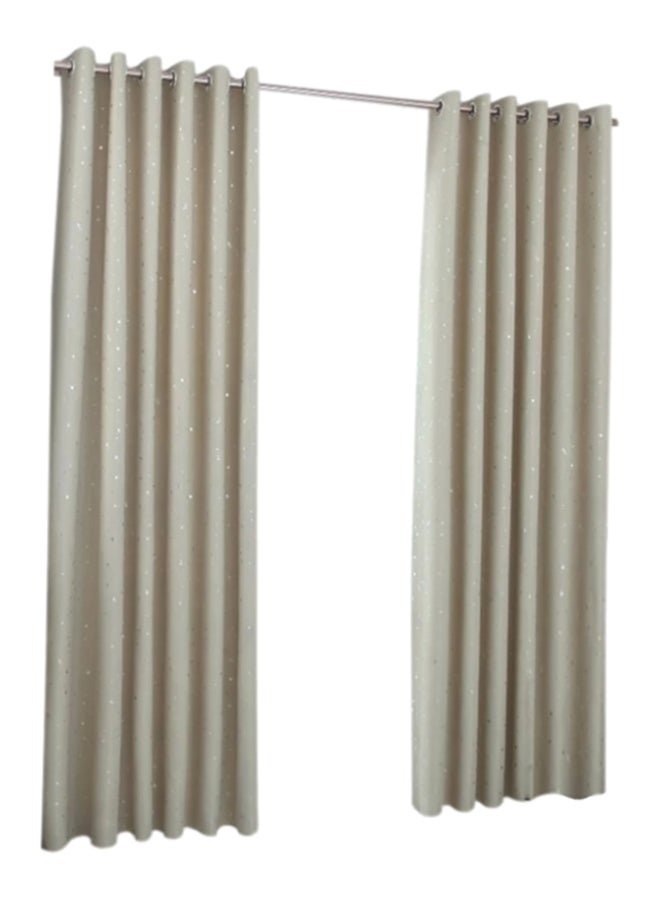 Printed Blackout Window Curtains Beige 98x40inch  - Image 1