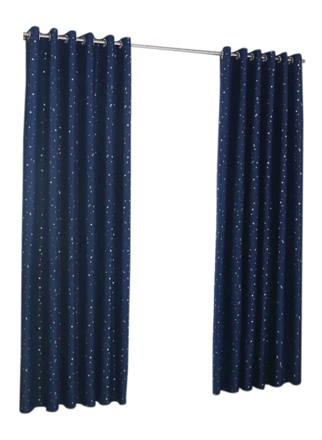 Generic - Printed Blackout Window Curtains Navy Blue 98x40inch - Image 1