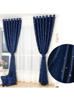 ماركة غير محددة ستائر تعتيم للنافذة مزينة بطبعة أزرق كحلي 98x40بوصة  - Image 3