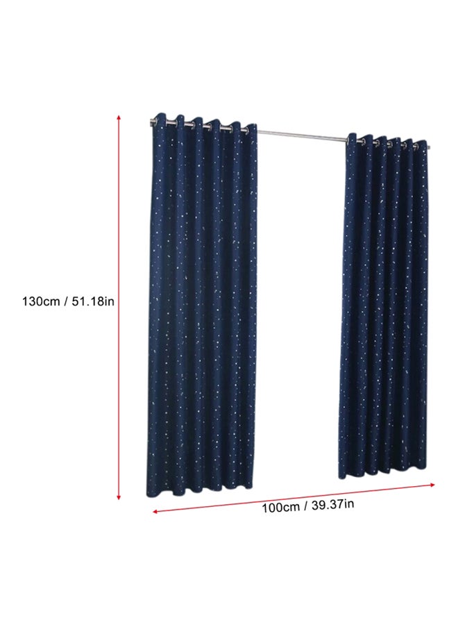 Generic - Printed Blackout Window Curtains Navy Blue 98x40inch - Image 1