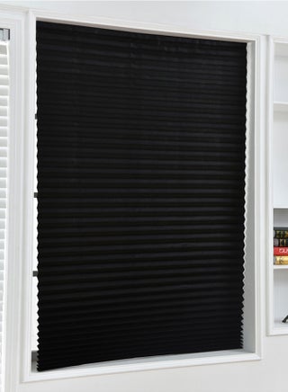 Cordless Blackout Pleated Window Shade Black 35x59inch