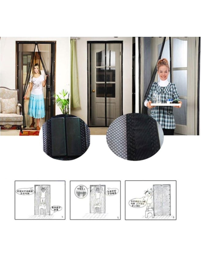 Door Mosquito Mesh Curtain Black 30x4x15cm  - Image 3