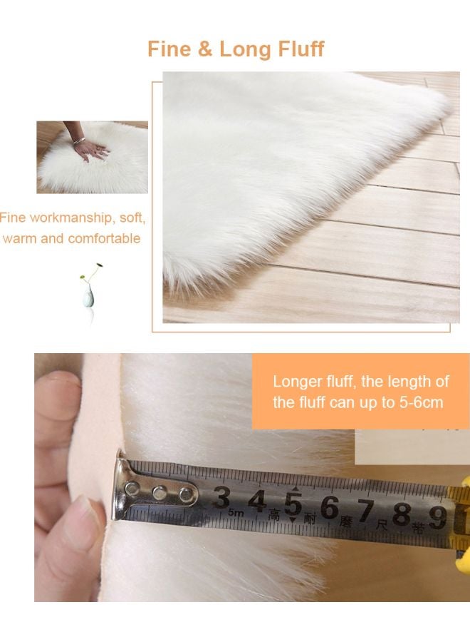 Generic Fluffy Floor Rug White 30x5x20cm  - Image 4