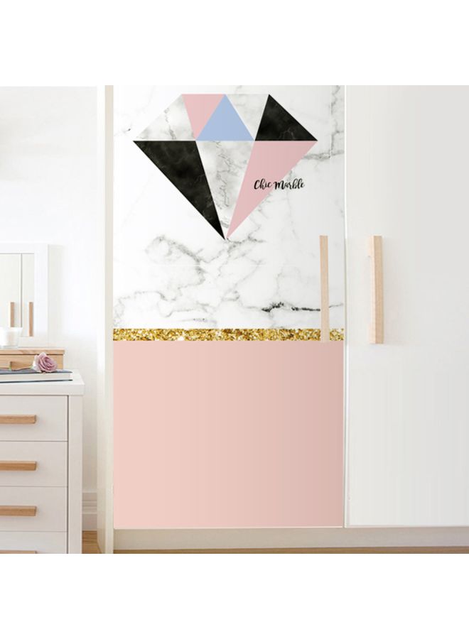 Generic - Geometric Themed Wardrobe Sticker White/Pink/Grey 60x185cm - Image 1