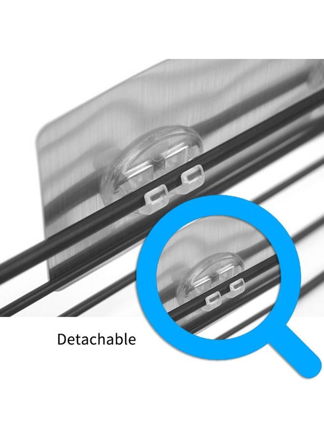 Metal Wall Hanging Rack Black 27x5.5x11cm - Image 2