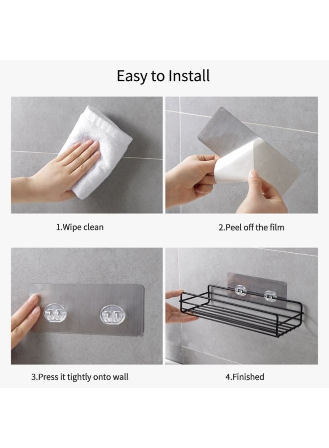 Metal Wall Hanging Rack Black 27x5.5x11cm - Image 3