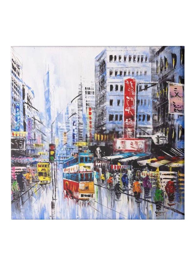 City Themed Canvas Wall Painting With Frame Multicolour 50x50cm - Image 1