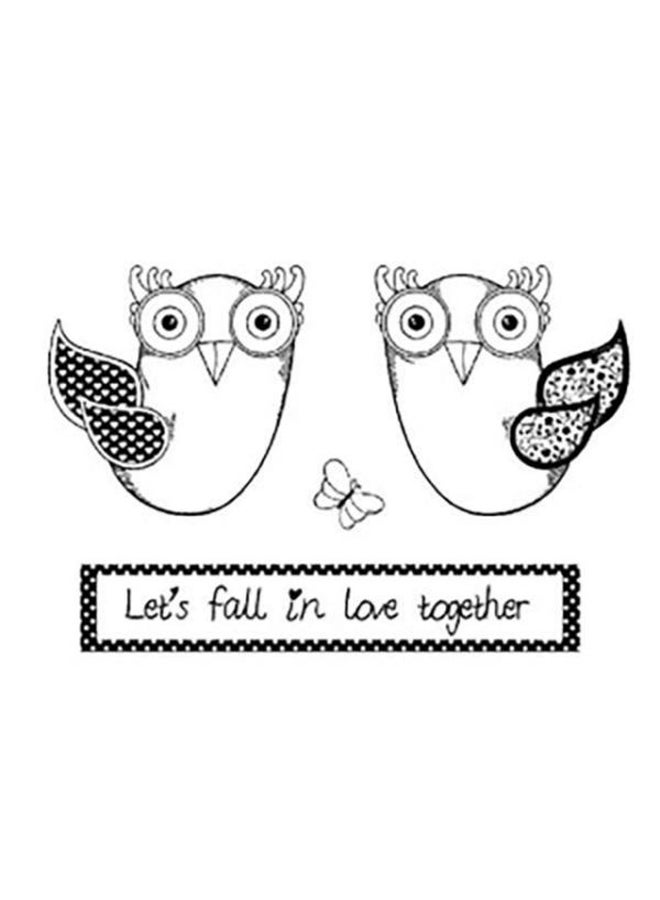 Tiny Owls HD Rubber Stamp Black/White