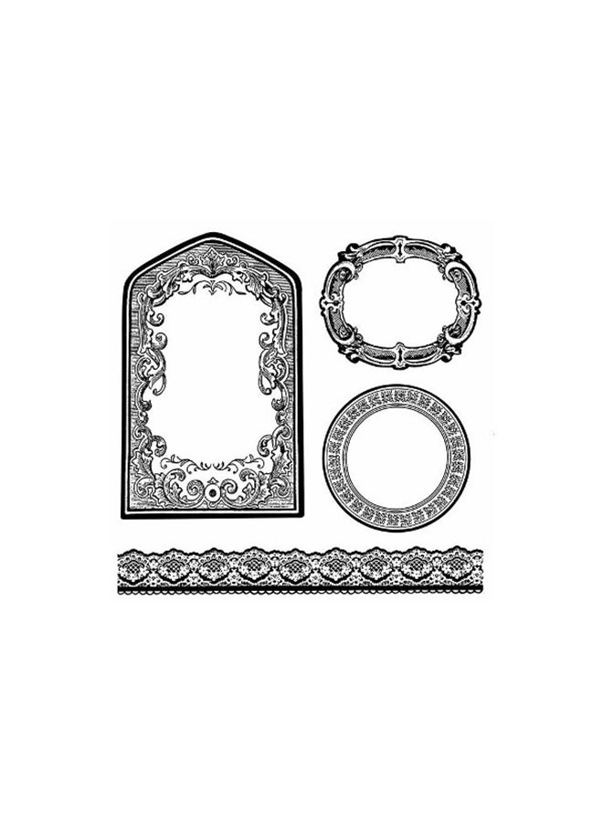 ستامبيريا ختمٌ مطّاطي عالي الوضوح بتصميم إطارات وحدود أسود/ أبيض