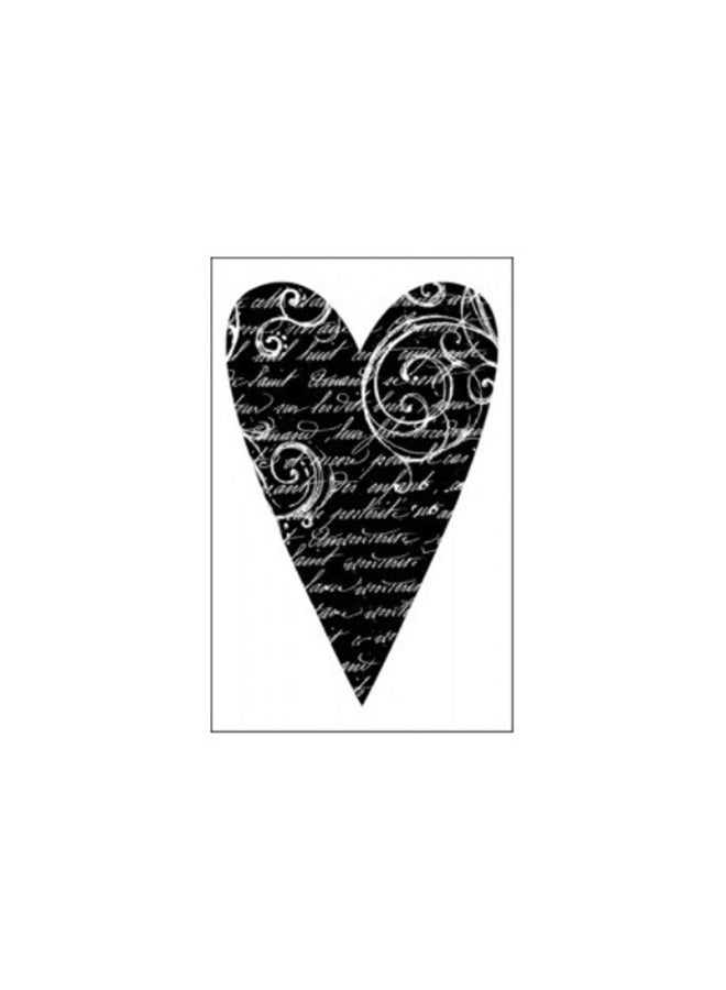 Heart HD Rubber Stamp Black/White