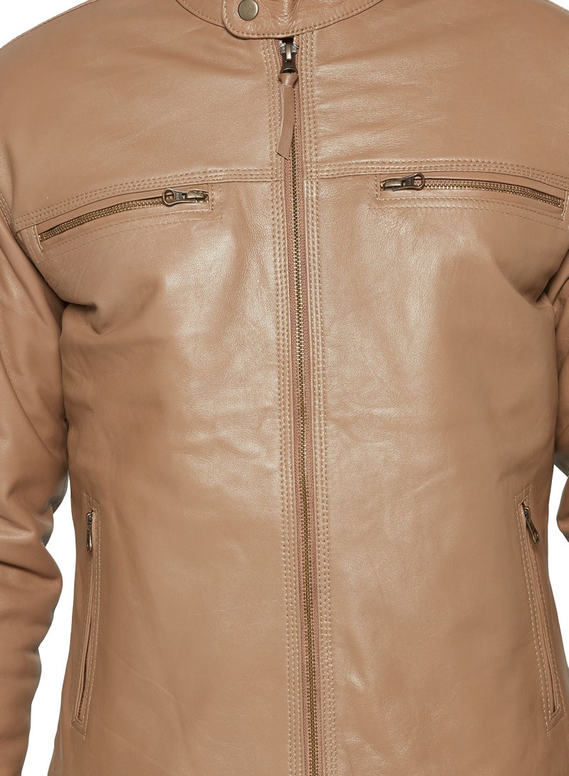Gearfour - Leather Biker Jacket Brown - Image 1