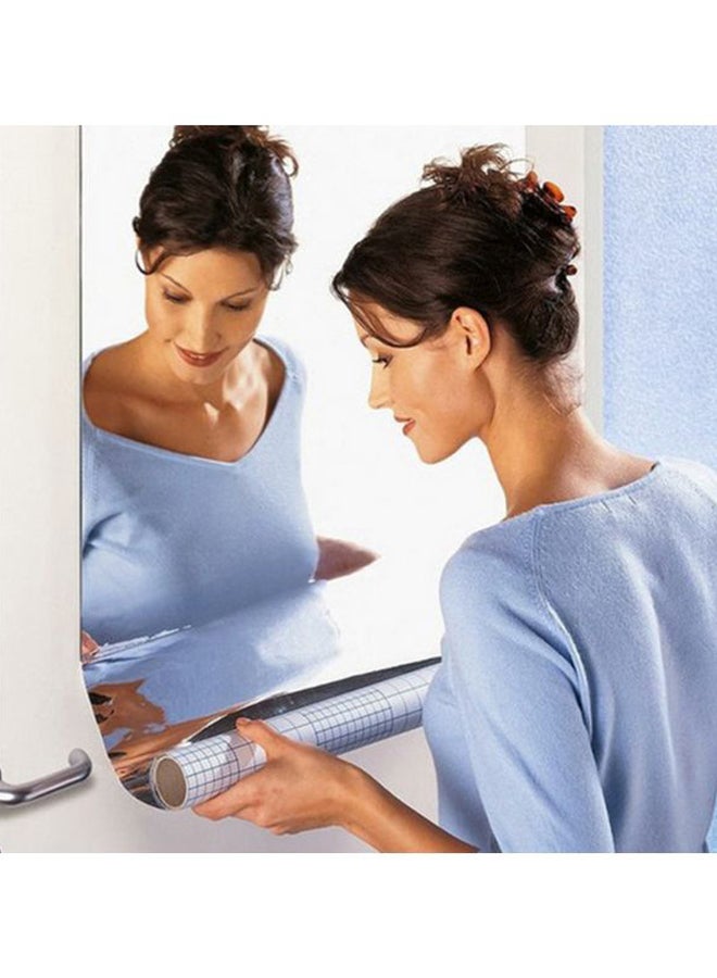 Self-Adhesive Plastic Mirror Sticker Silver 39.37x19.68inch - Image 3