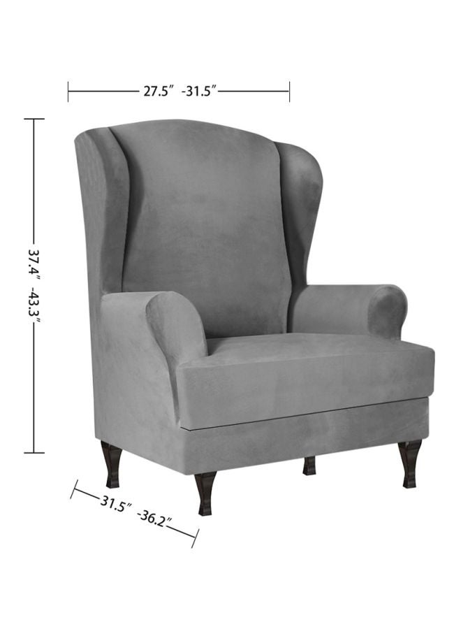 Recliner Stretch Sofa Slipcover Dark Grey 28x8x28cm - Image 2