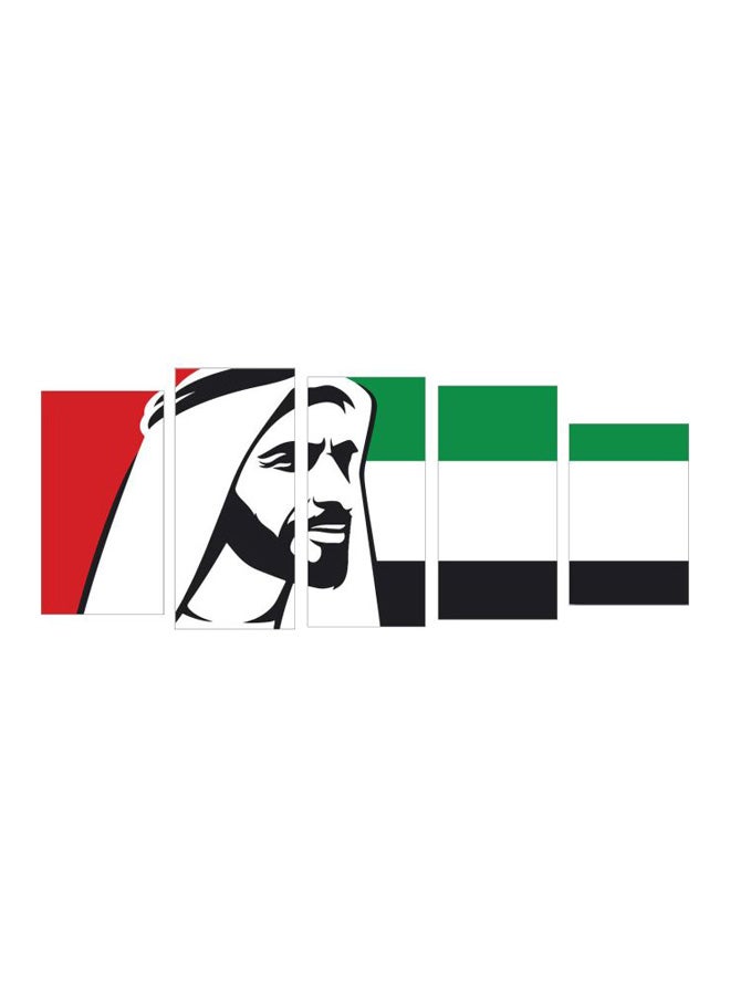 5-Piece UAE Themed Wall Art Multicolour 50x25cm - Image 1