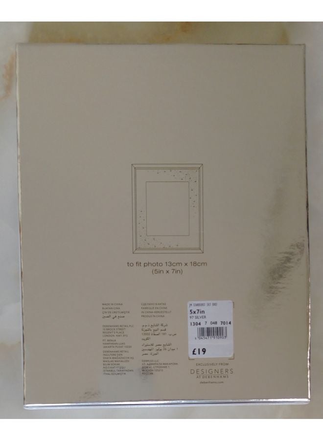 DEBENHAMS - Rectangle Shaped Picture Frame Silver/Clear 4x6inch - Image 1