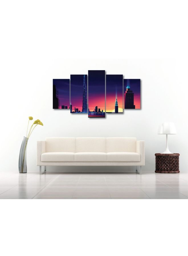 5-Piece City Themed Wall Art Multicolour 50x25cm - Image 2