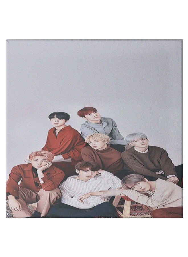 لوحة فنية جدارية فرقة BTS على قماش الكانفاس بإطار مخفي متعدد الألوان 50 x 50سم - Image 1