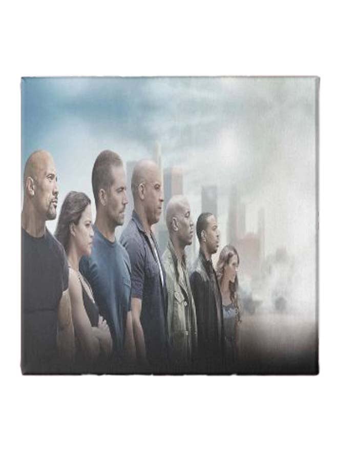 لوحة فنية من قماش الكانفاس بإطار مخفي بنمط فيلم Fast And Furious متعدد الألوان 50 x 50سم - Image 1