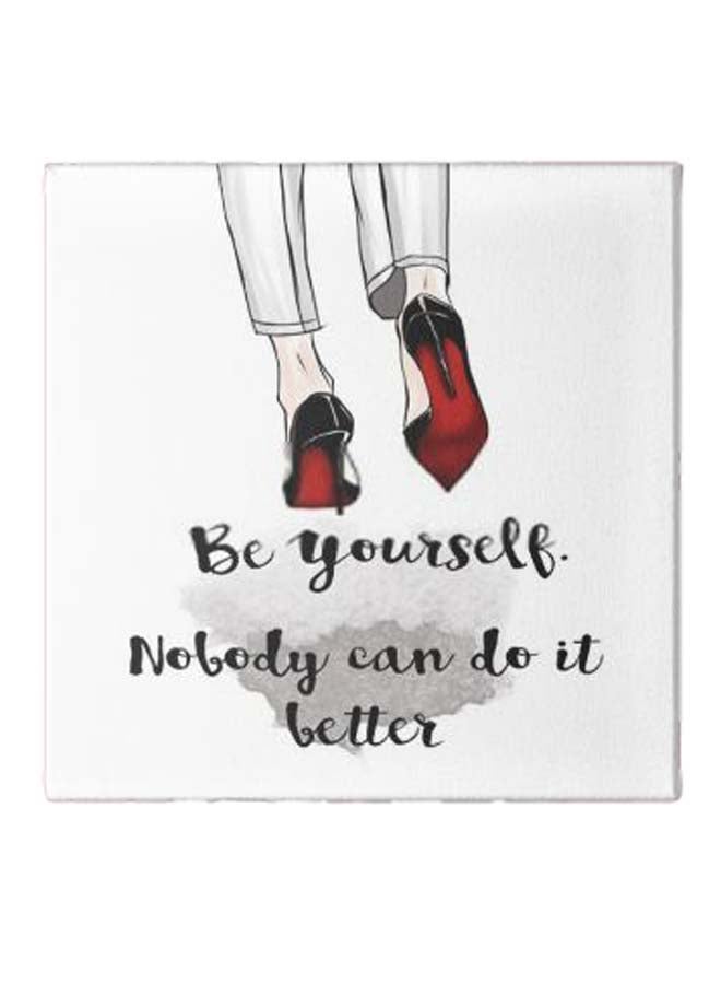 لوحة فنية من قماش الكانفاس بإطار مخفي بنمط يحمل عبارة Be Yourself متعدد الألوان 50 x 50سم - Image 1