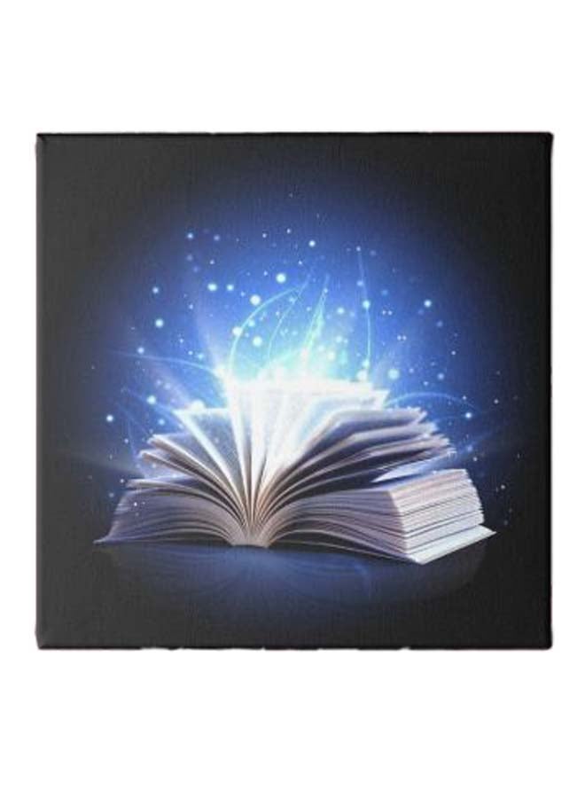 Book Pattern Hidden Frame Canvas Wall Painting Blue/White/Black 50 x 50cm - Image 1