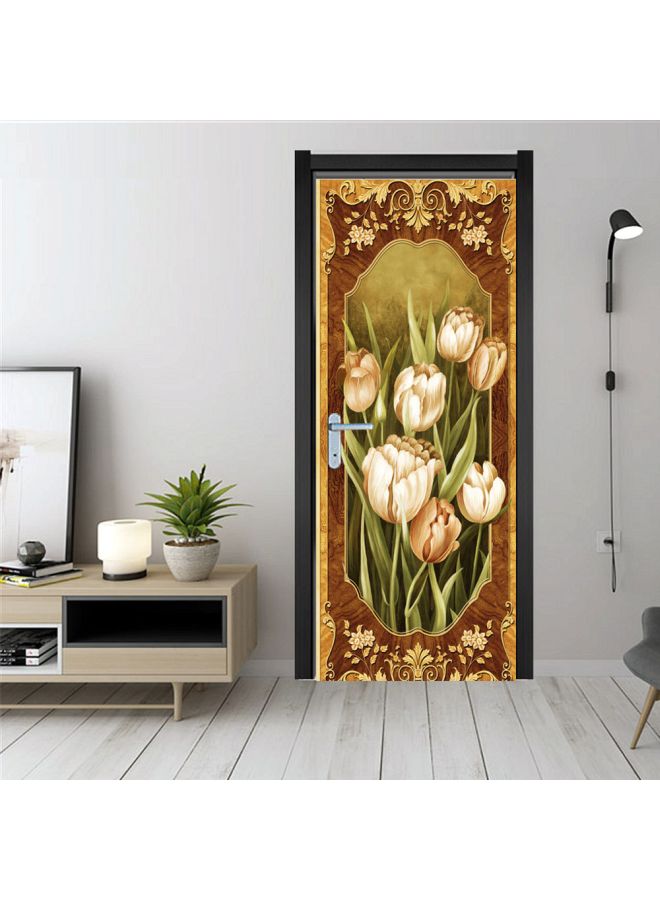 Waterproof Printed Sticker Green/Brown/Yellow 50x120cm  - Image 3