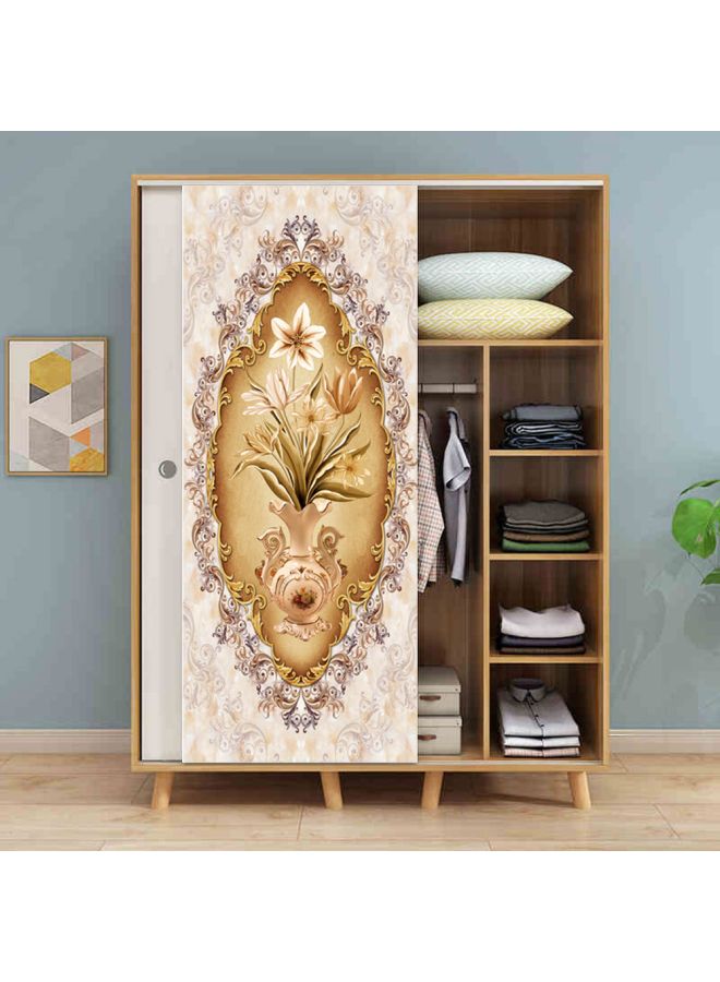 Flower Vase Printed Waterproof Sticker Brown/Beige/Black 60x185cm - Image 1