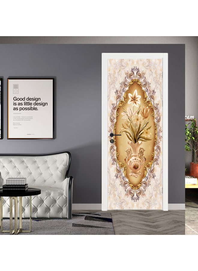 Flower Vase Printed Waterproof Sticker Brown/Beige/Black 60x185cm - Image 2