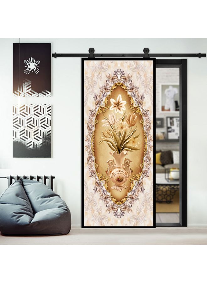 Flower Vase Printed Waterproof Sticker Brown/Beige/Black 60x185cm - Image 3