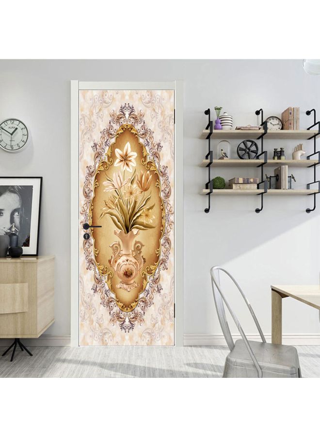 Flower Vase Printed Waterproof Sticker Brown/Beige/Black 60x185cm - Image 4
