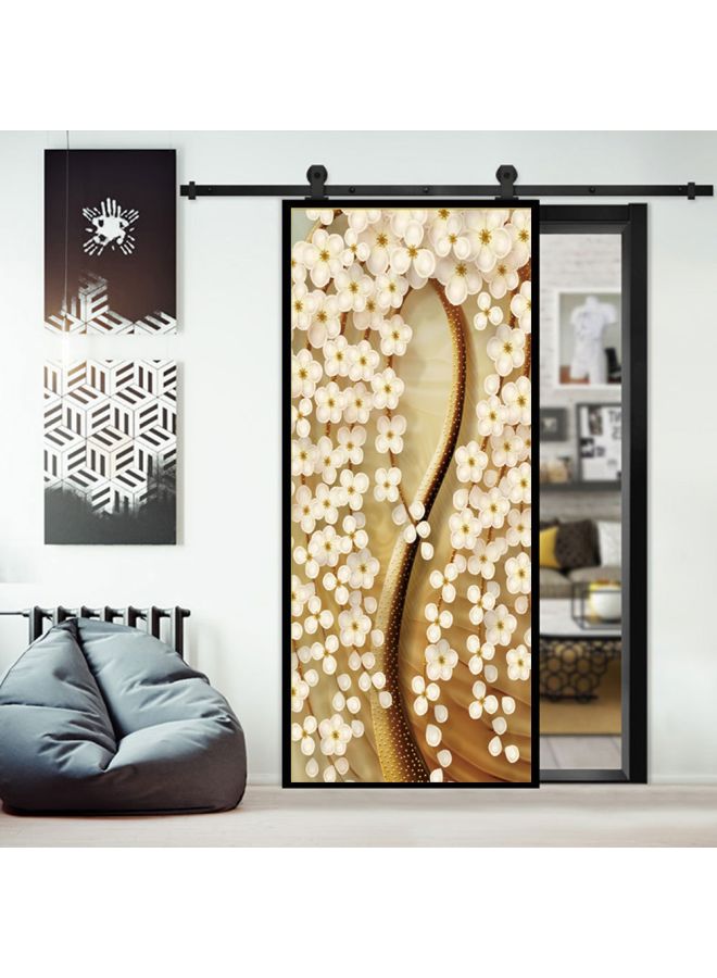 Floral Printed Waterproof Sticker Beige/Brown/Black 50x120cm - Image 2
