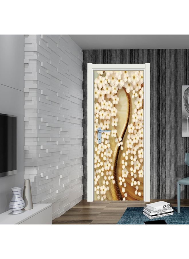 Floral Printed Waterproof Sticker Beige/Brown/Black 50x120cm - Image 4