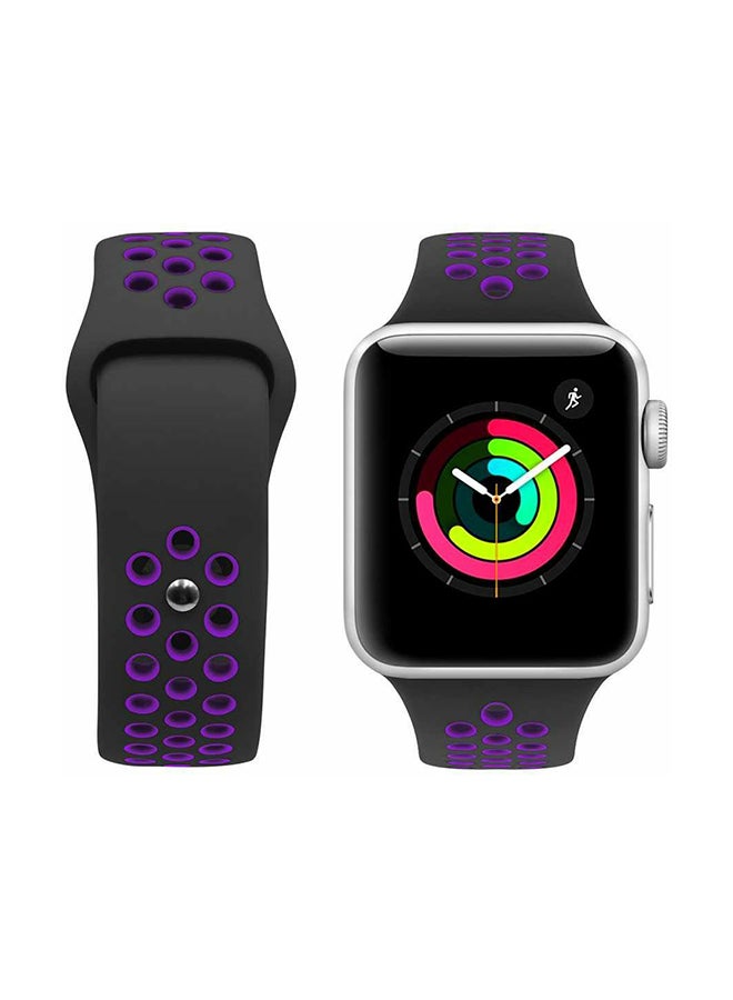 Generic - Replacement Band For Apple iWatch Sport Series 44mm Black/Violet - Image 1