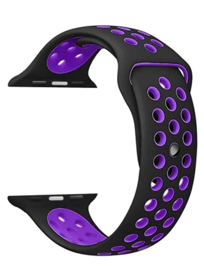 Generic - Replacement Band For Apple iWatch Sport Series 44mm Black/Violet - Image 1