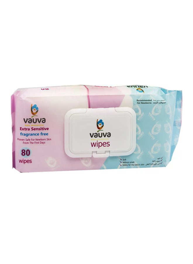 فوفا مناديل أطفال مبللة بالماء النقي للبشرة شديدة الحساسية، عدد 80 منديلاً - Image 1