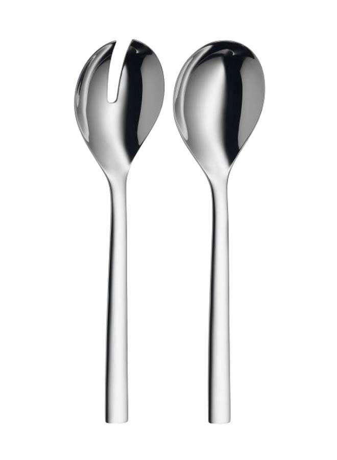 WMF 2-Piece Nuova Salad Server Spoon Set Silver 25cm