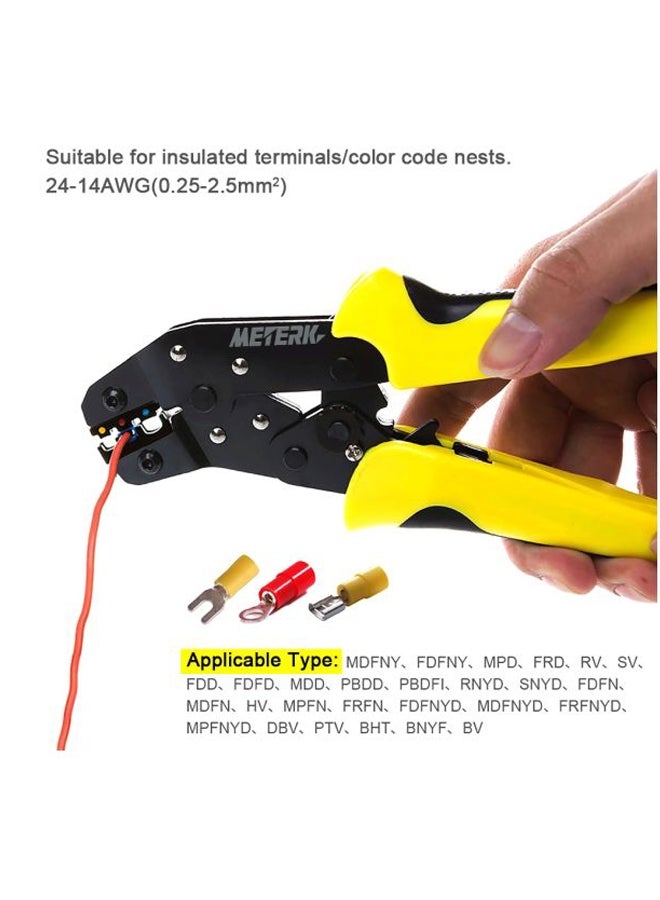 Meterk - Professional Wire Crimper Yellow/Black 19x8x2centimeter - Image 1