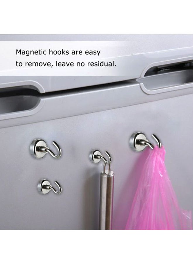 10-Piece Heavy Duty Magnetic Hooks Silver 3.5x1x0.6centimeter  - Image 5