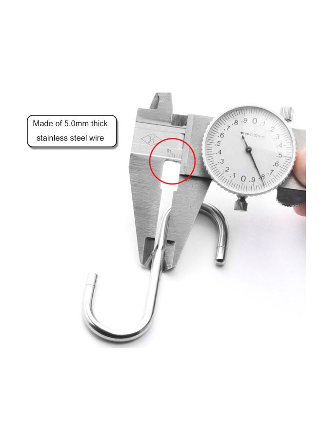 10-Piece S-Shaped Multifunctional Hooks Set Silver 15.5x1.5x11cm  - Image 2