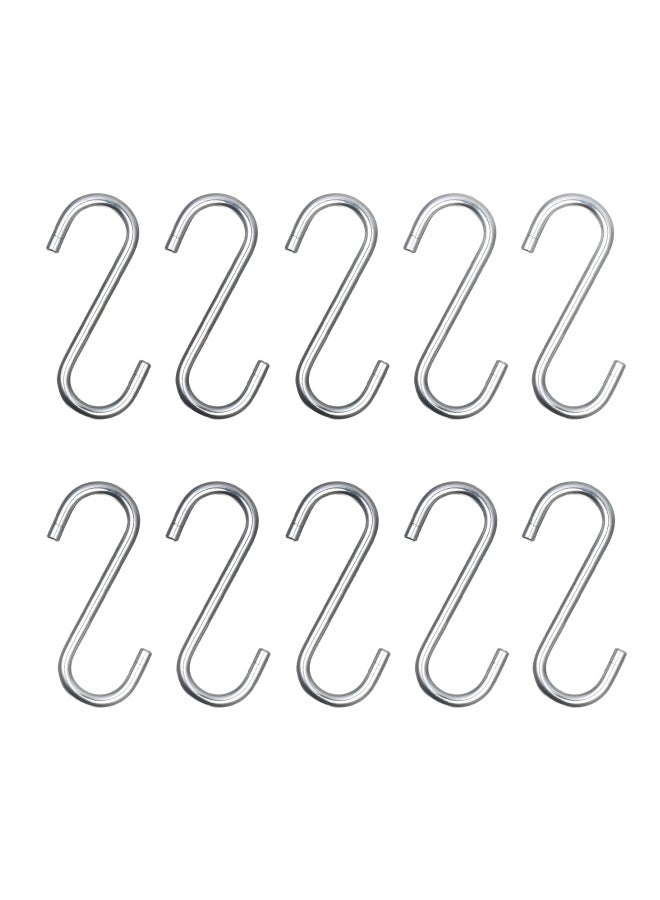 10-Piece S-Shaped Multifunctional Hooks Set Silver 15.5x1.5x11cm  - Image 1