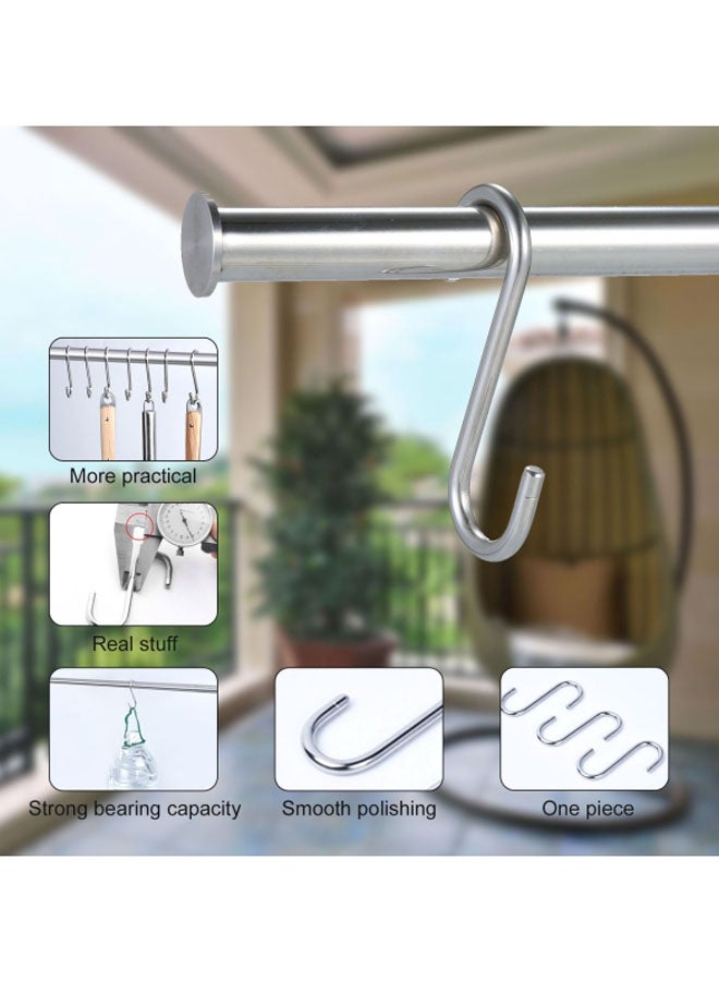10-Piece S-Shaped Multifunctional Hooks Set Silver 15.5x1.5x11cm  - Image 4