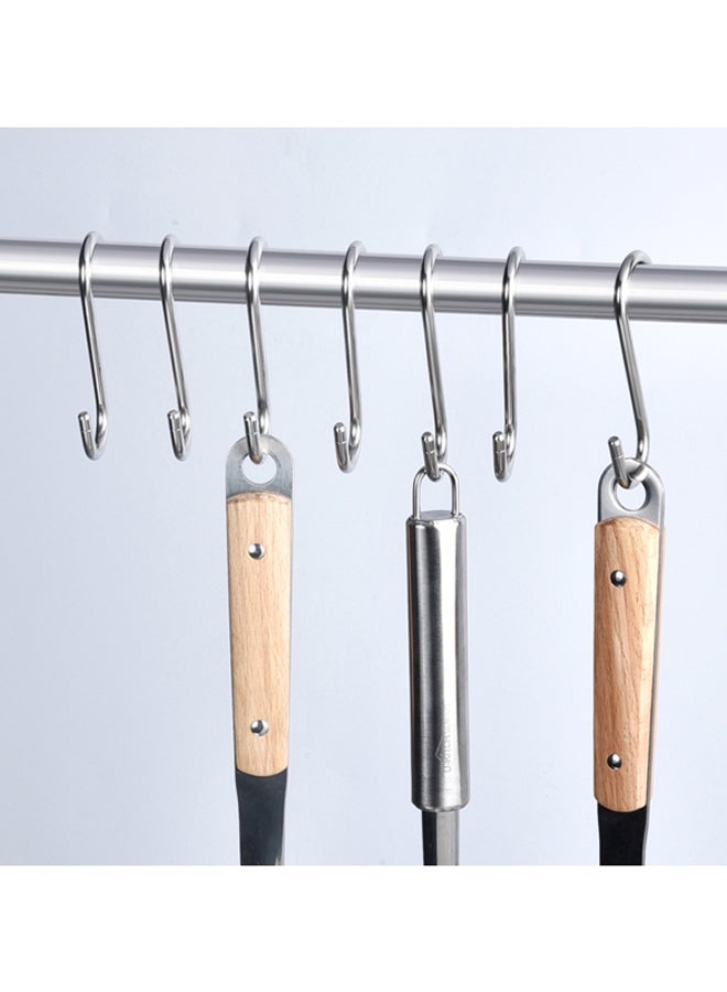 10-Piece S-Shaped Multifunctional Hooks Set Silver 15.5x1.5x11cm  - Image 3