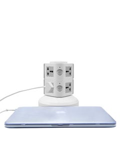 Generic 2-Layer Multi Pin Vertical Power Extension Socket Grey/White  - Image 3
