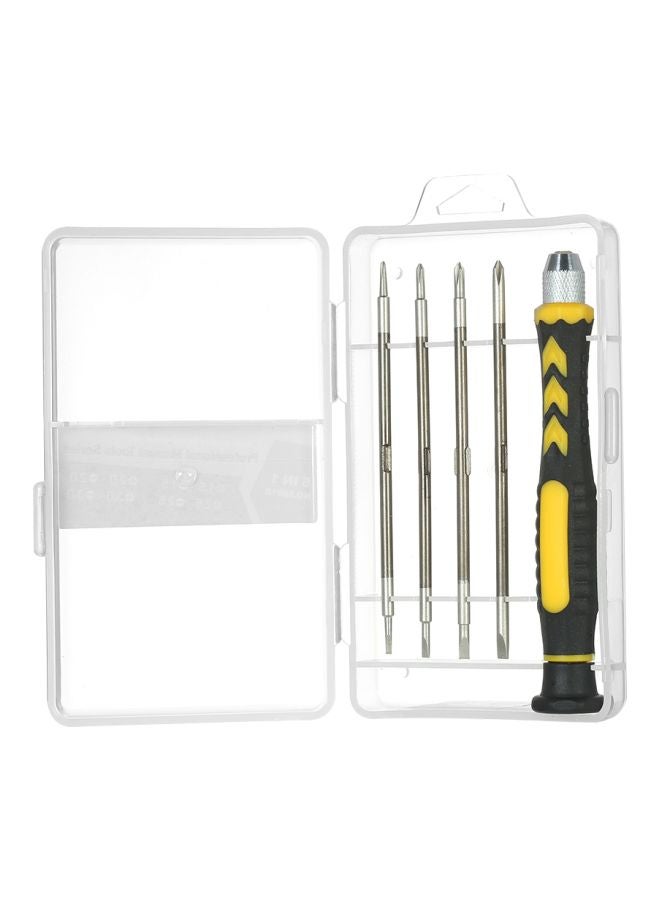 طقم مفكات براغي متعددة الوظائف 5 في 1 أزرق/أصفر/فضي - Image 1
