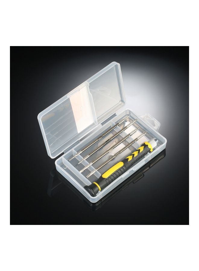 طقم مفكات براغي متعددة الوظائف 5 في 1 أزرق/أصفر/فضي - Image 4