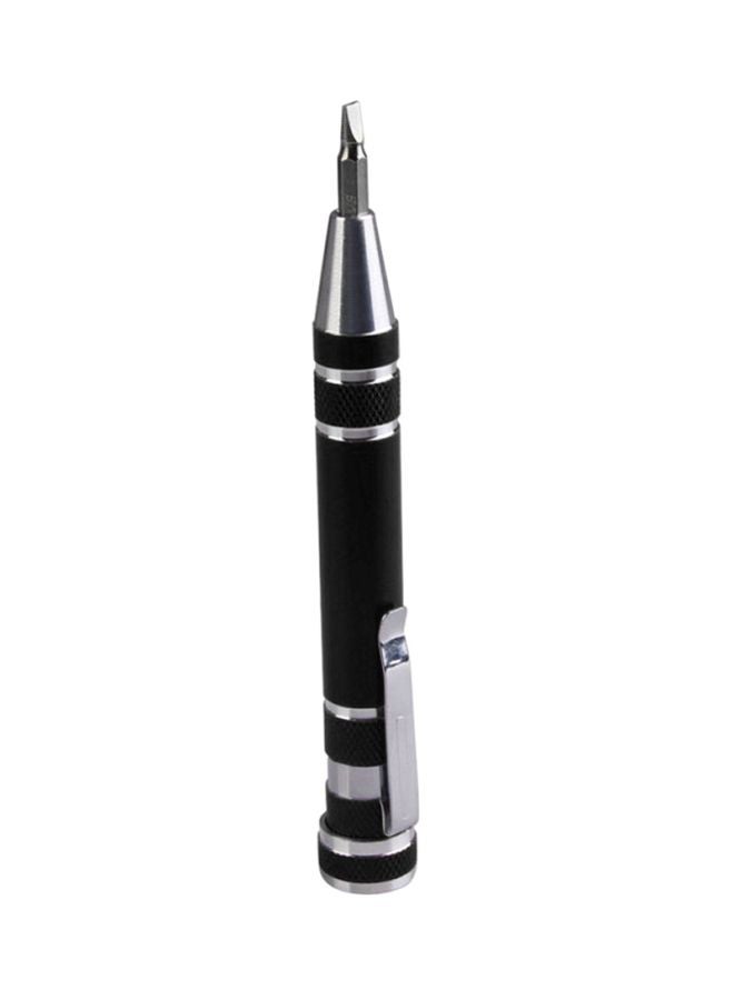 8-In-1 Multi-Functional Screwdriver With Magnetic Tool Pen Set Black/Silver  - Image 3