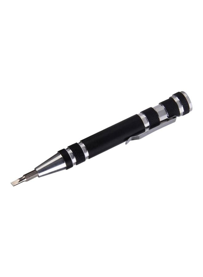8-In-1 Multi-Functional Screwdriver With Magnetic Tool Pen Set Black/Silver  - Image 2