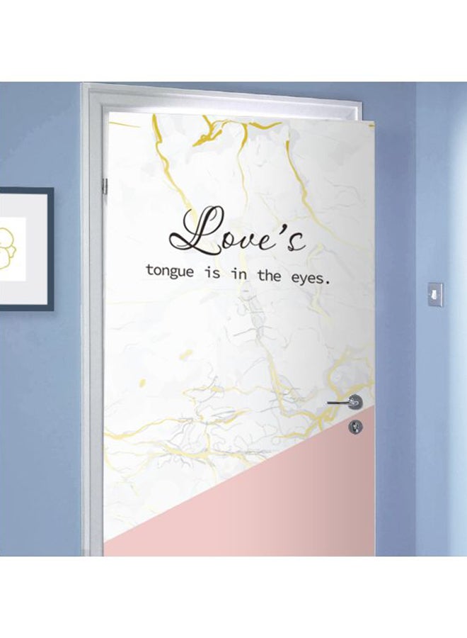 ملصق مطبوع عليه عبارة "Love Tange Is In The Eyes" وردي / أبيض / أسود 120x50سم - Image 2