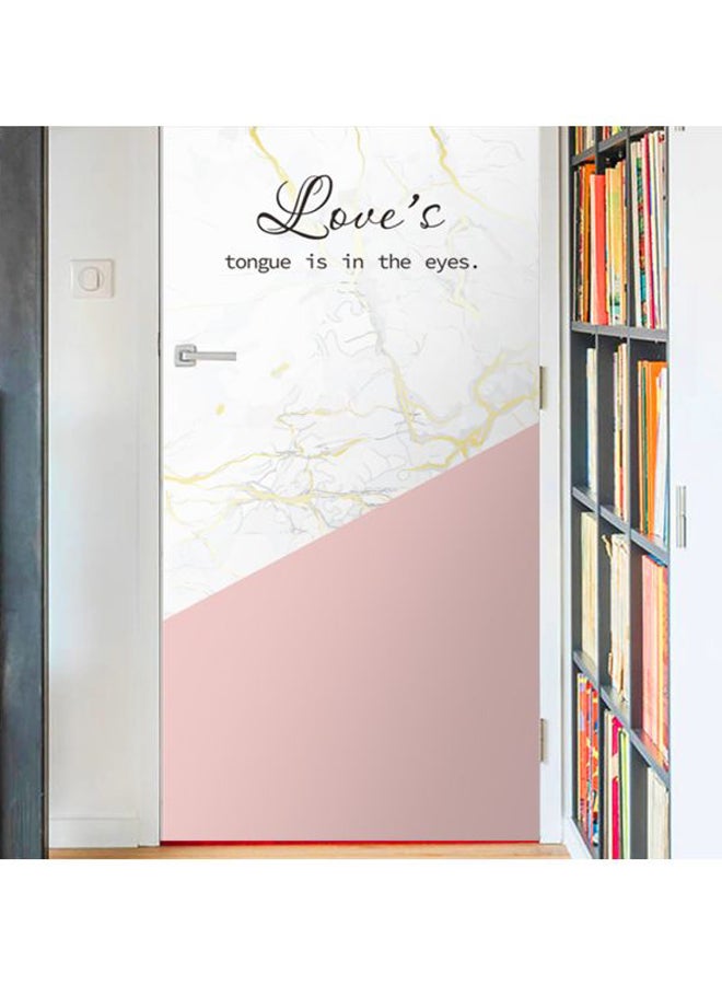 ملصق مطبوع عليه عبارة "Love Tange Is In The Eyes" وردي / أبيض / أسود 120x50سم - Image 3