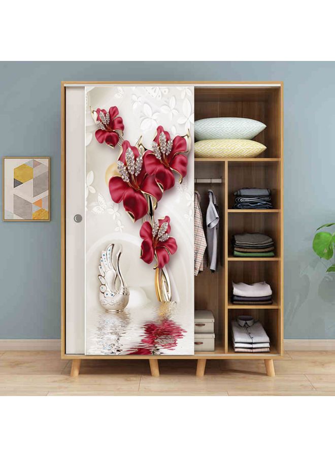 Decorative Printed Door Sticker Red/White/Beige 50x120cm - Image 3